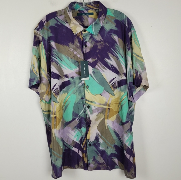 Perry Ellis Men's Short Sleeve Button Up Shirt XXL New - Picture 2 of 13
